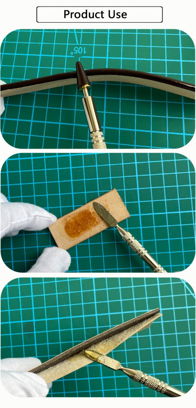 DIY 듀얼 헤드 브래스 롤러 가죽 크래프트 어플리케이터 빠른 가죽 엣지 페인 페인 염색 롤러 접착제 스미어 밀폐 오일 브러쉬 16