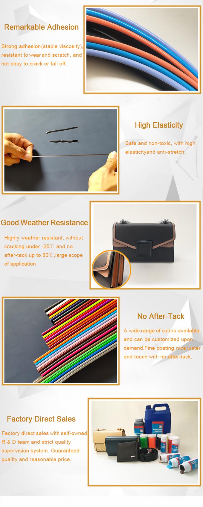 Premium Weather Resistance Better Adhesive Water Based Leather Edge Paint Leather Coating Ink for Bags/belts/ Wallet/shoes 4