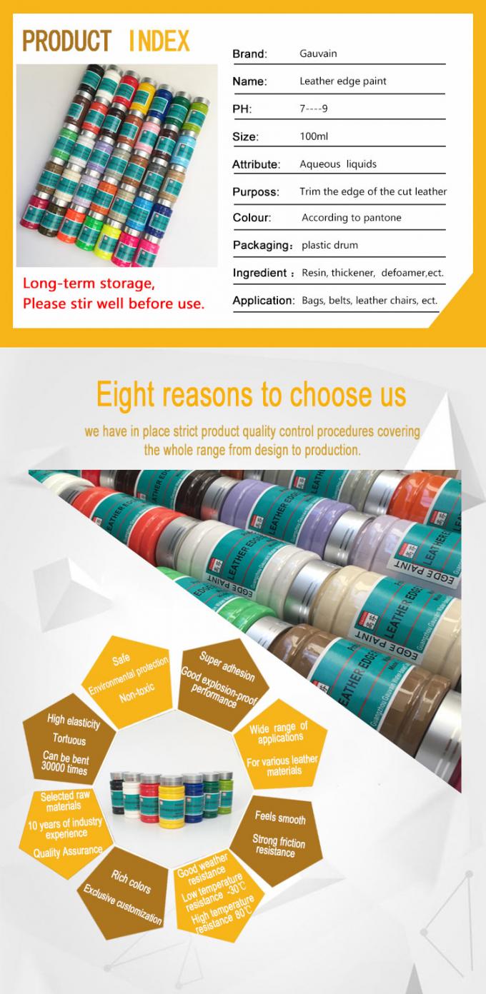 Advanced Polyurethane Water-based Leather Edge Paint for Raw Leather Edge DIY 100ml/bottle 2