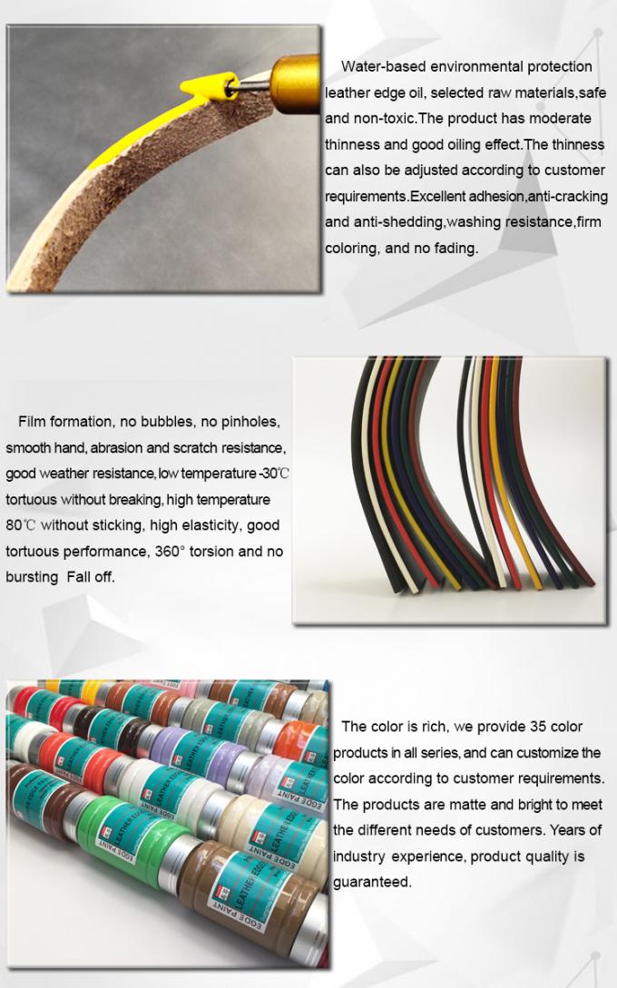 Professional Water Based Natural  Leather PU Belts Handbags Remarkable Adhesion Edge Colorant 6